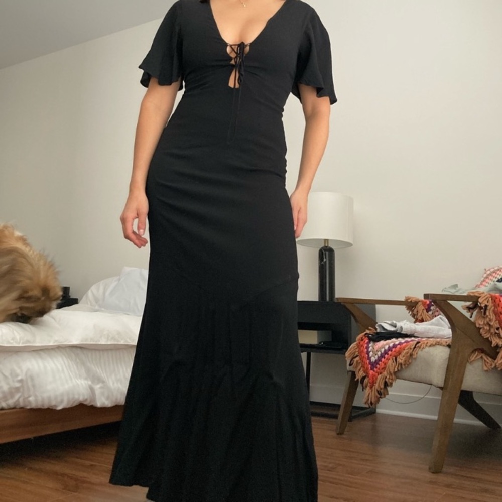 privacy please Whimsical black long dress